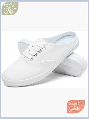 Slip-On Canvas Loafers Mules Lightweight Comfortable Casual Walking Shoes